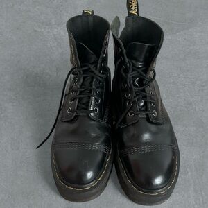 Dr. Martens Sinclair black smooth real leather lace up platform